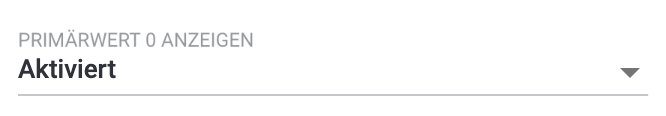 Primärwert 0 anzeigen aktiviert.