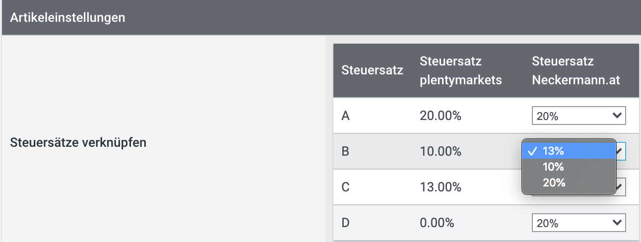neckermann steuersaetze