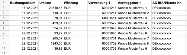 bp buchungsimport csv