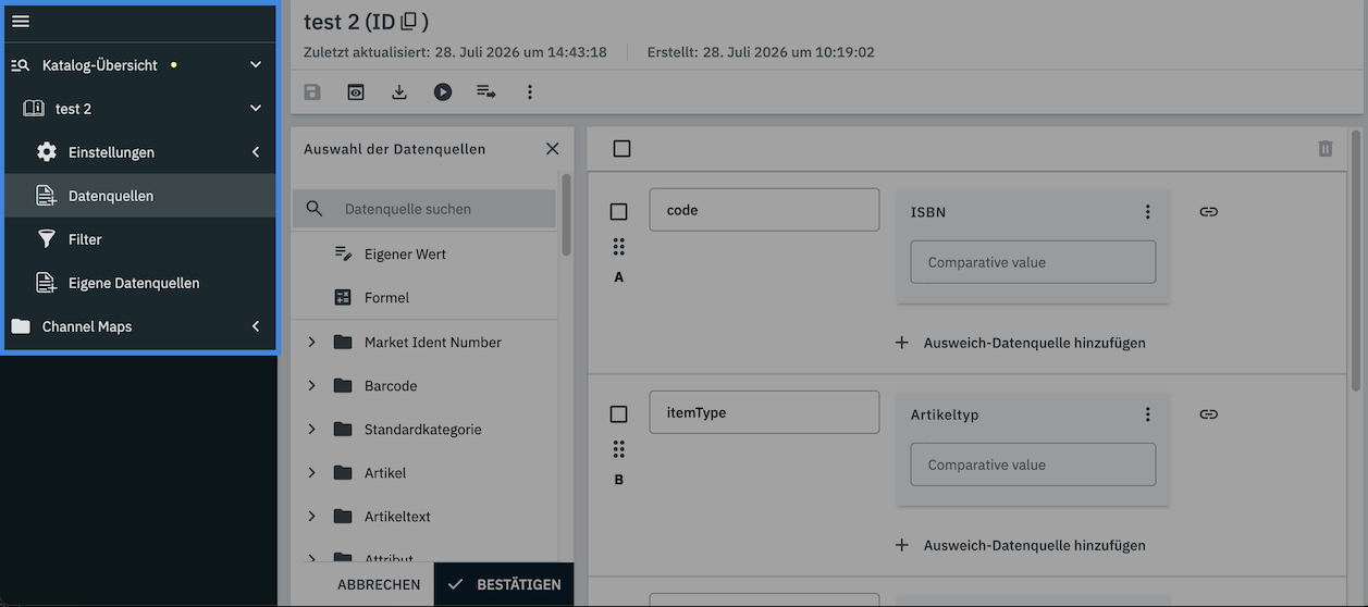 catalogue default navigation