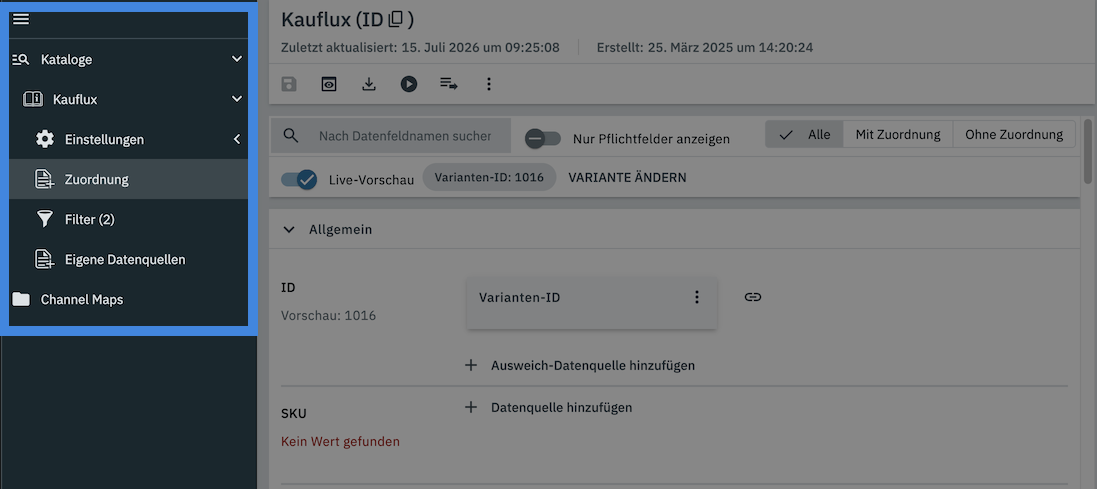 catalogue market navigation