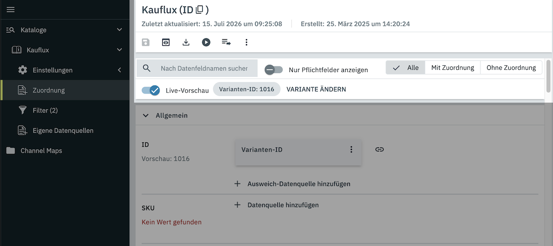 catalogue market toolbar