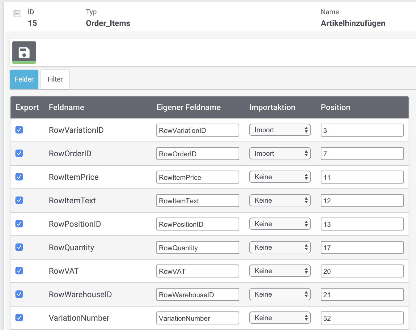 elasticsync bp importdatei order