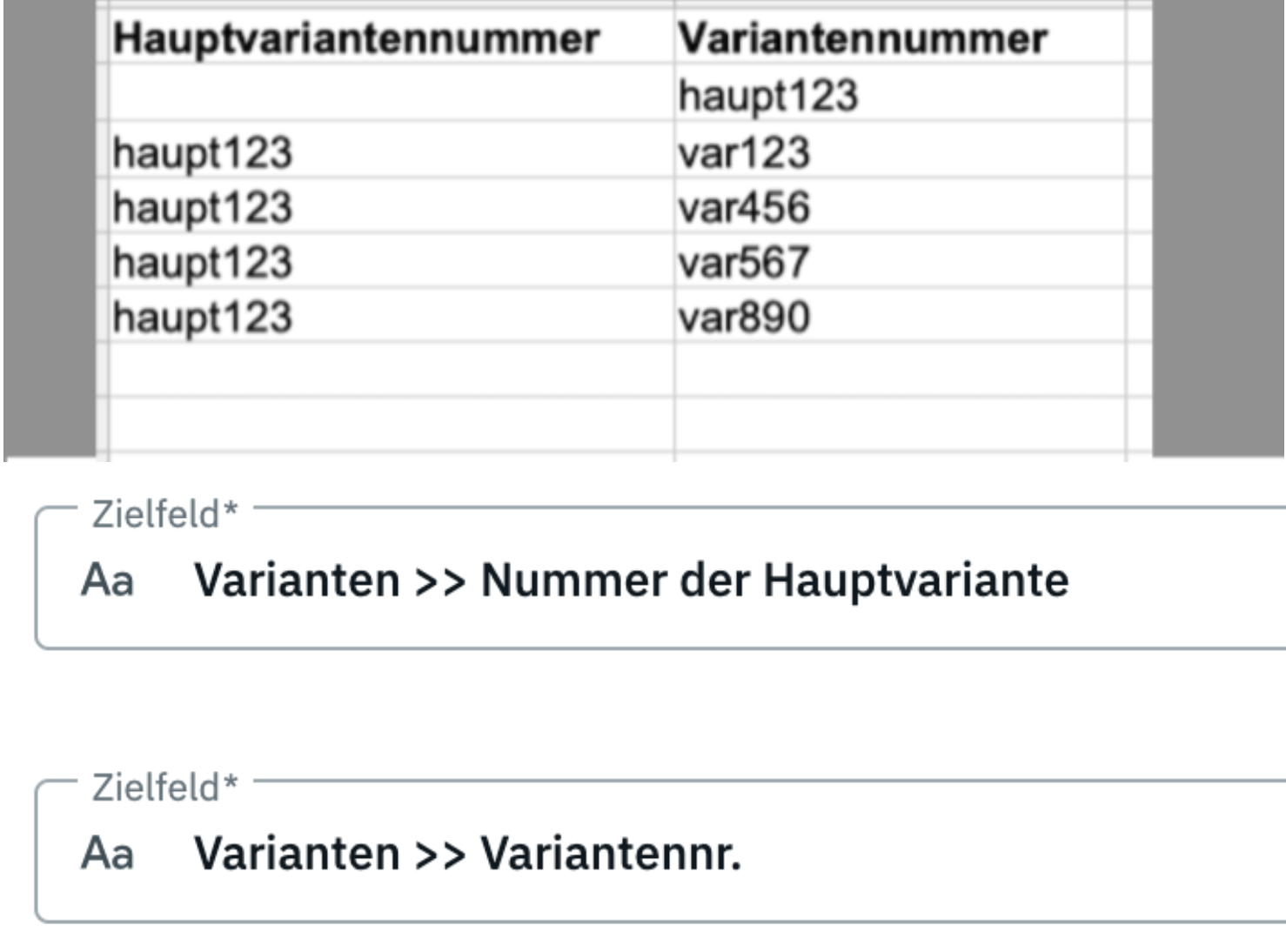 haupt und variantennummer