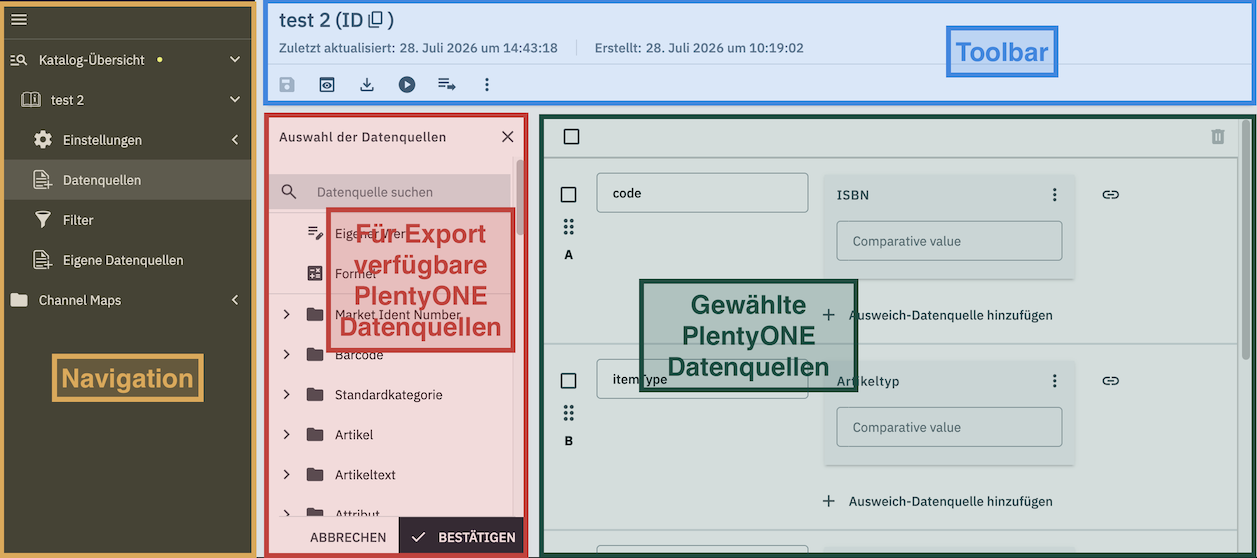 menüaufbau standardformat