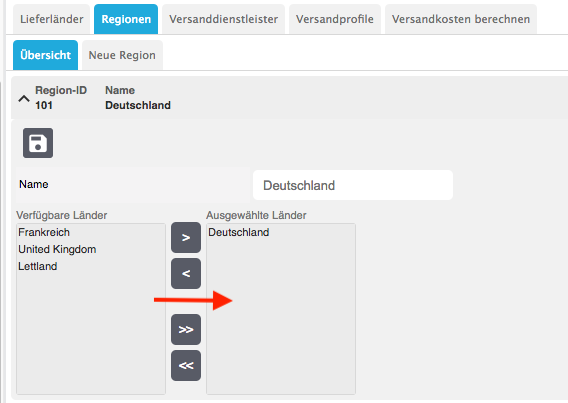 praxisbeispiel dhl shipping regionen einrichten