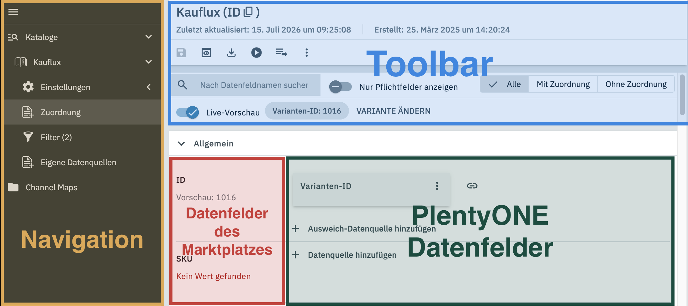 catalogue menu colours