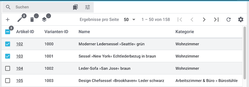 suche uebersicht toolbar