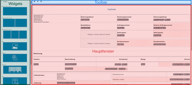 DocumentBuilder Editoransicht mit Farbe klein