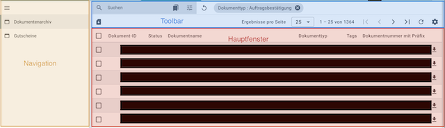 Dokumentenarchiv klein farbe