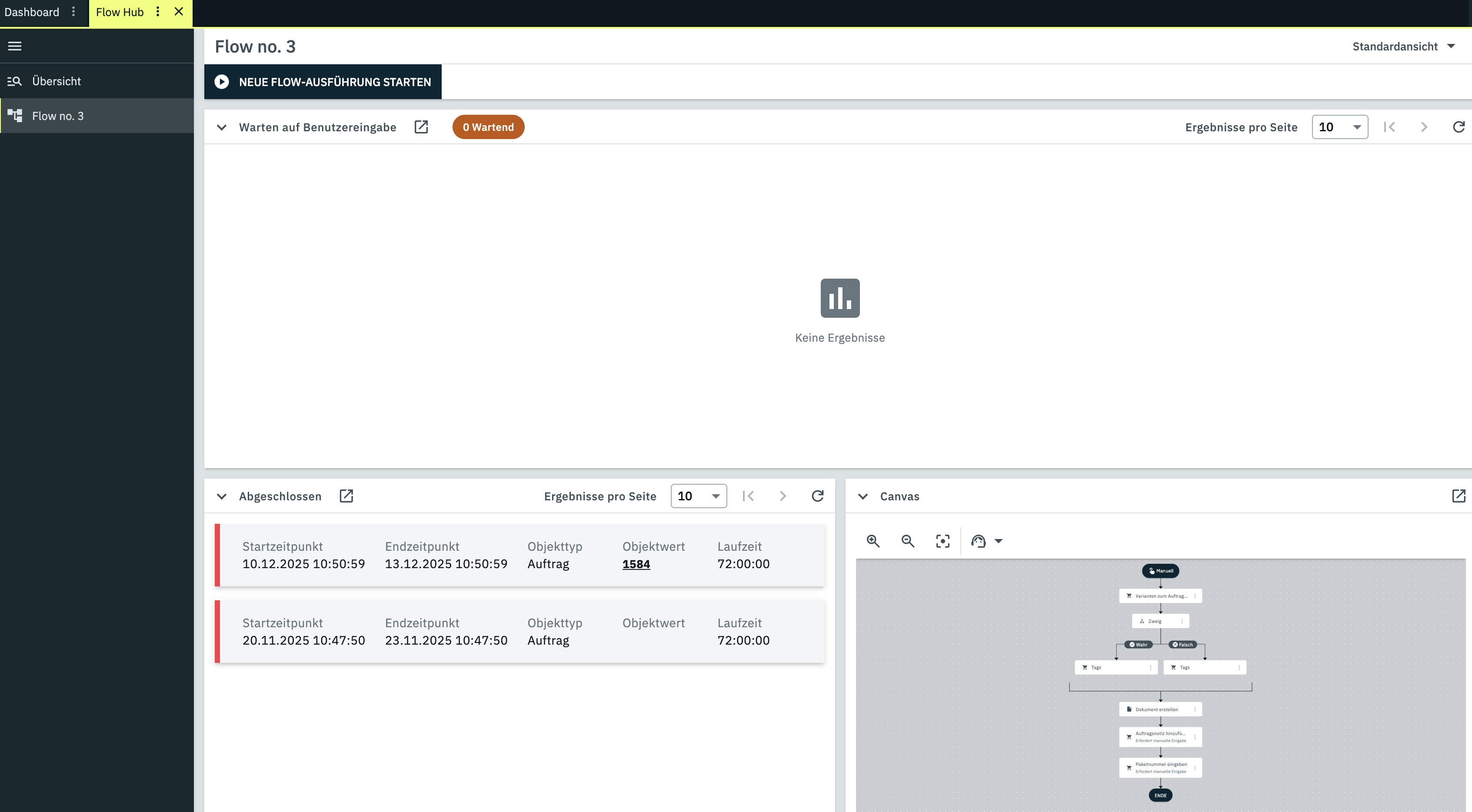 FlowHub Detailansicht