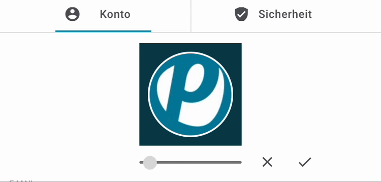 central login adjust profile picture DE