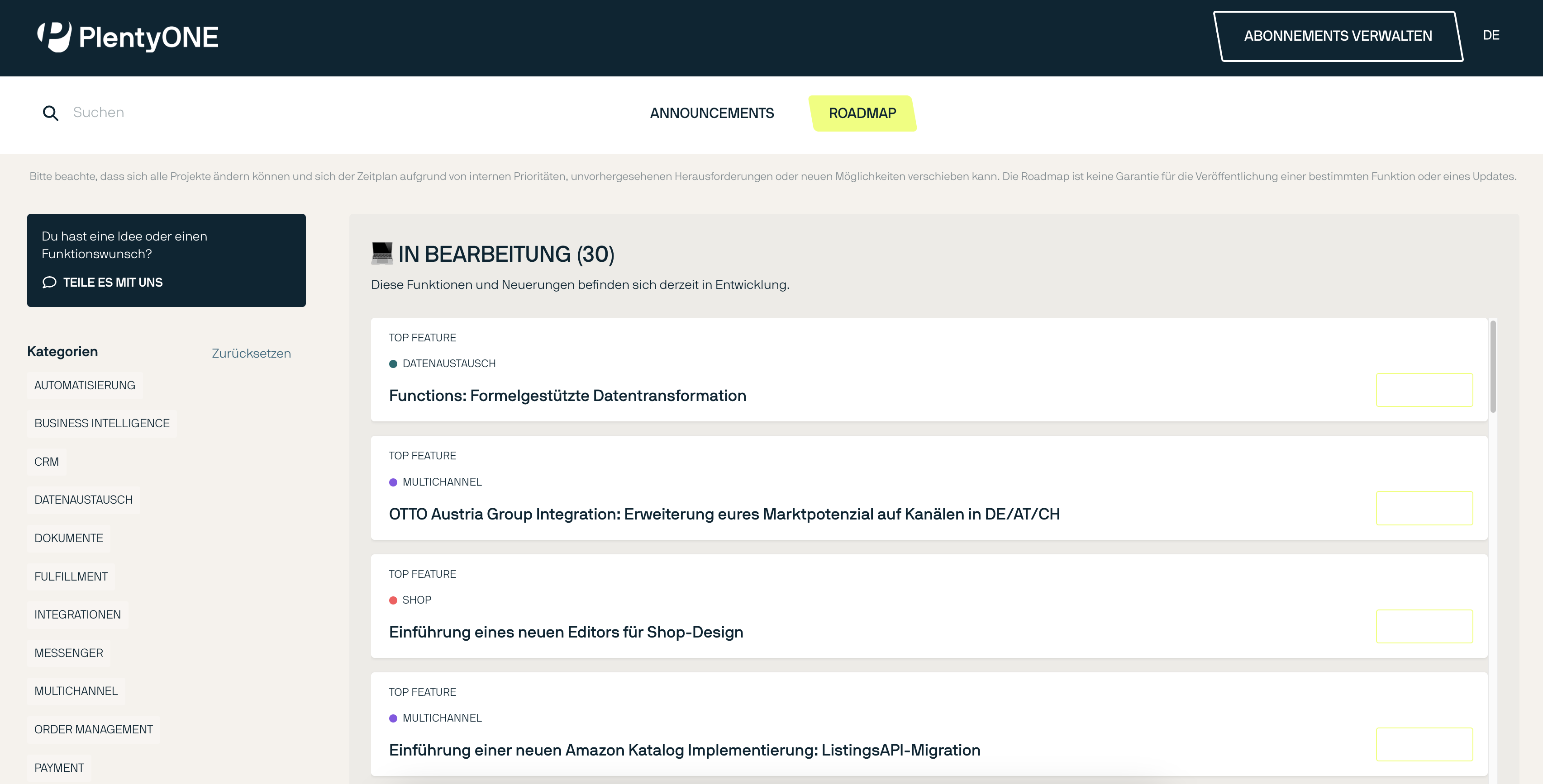 pih roadmap overview de