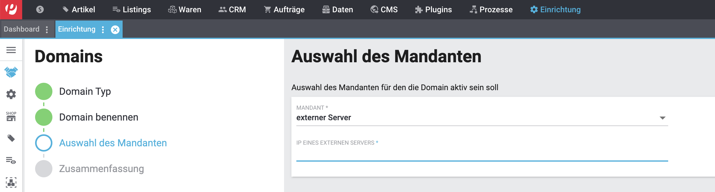 praxis beispiel externe server IP Adresse