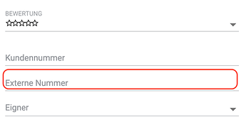 CRM externe nummer