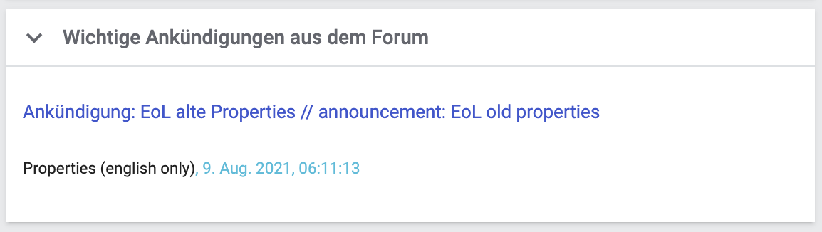 Wichtige Ankündigungen aus dem Forum.