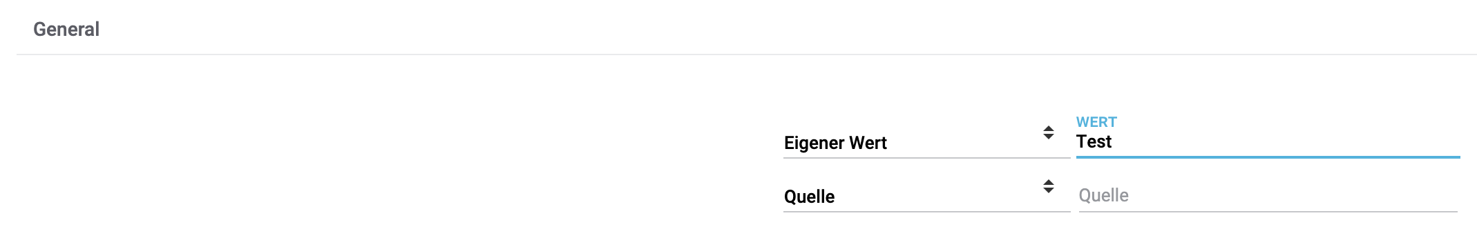 Eigene Werte exportieren.