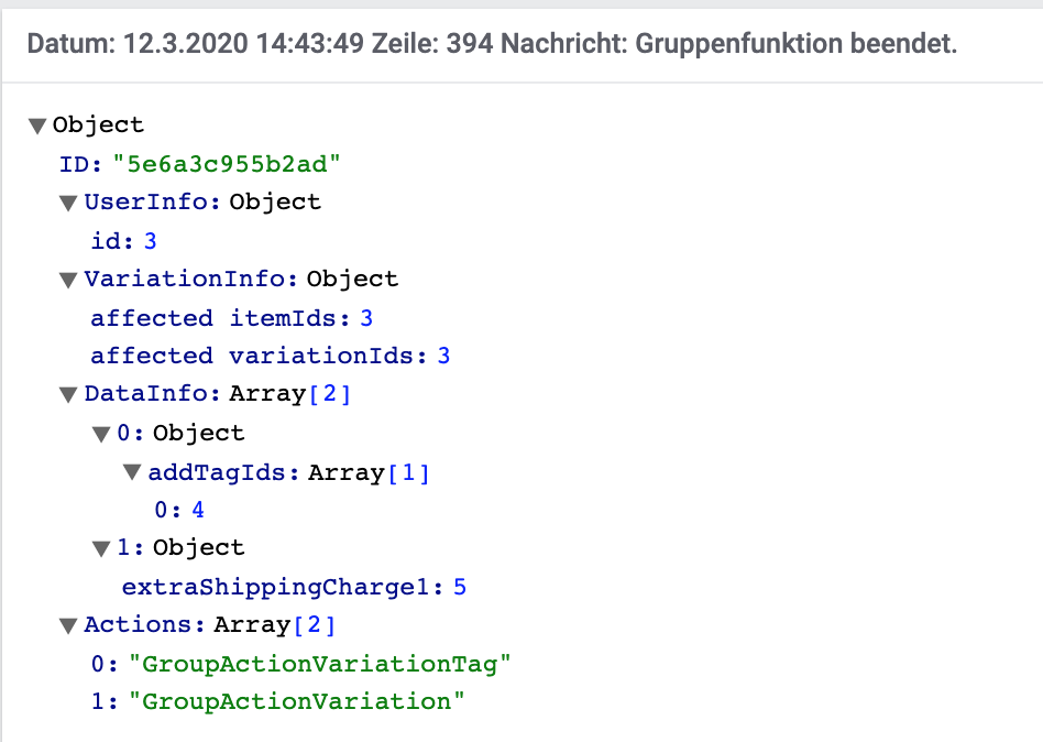 Logeintrag.