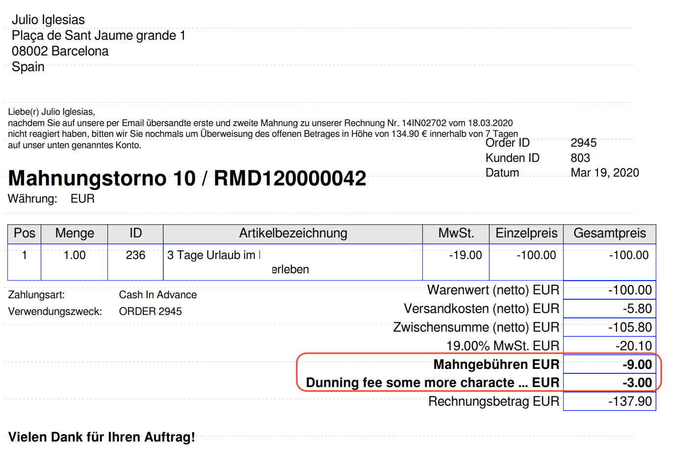 Mahnstorno.