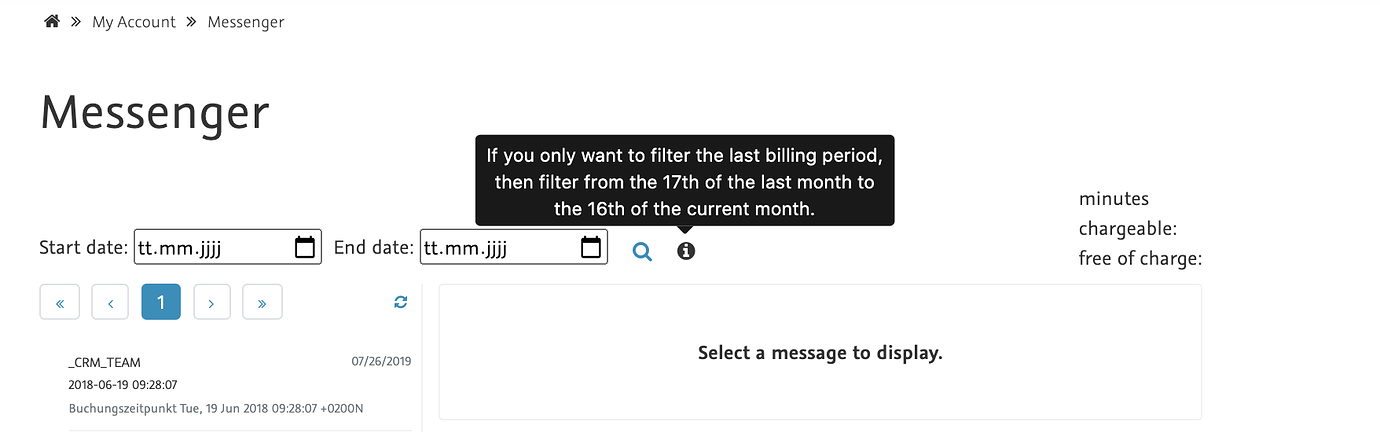 mein konto messenger filter
