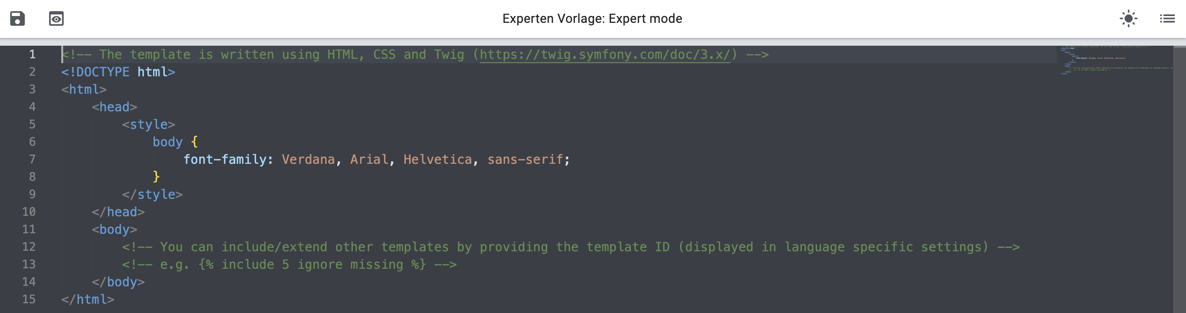 emailbuilder expert mode dark mode