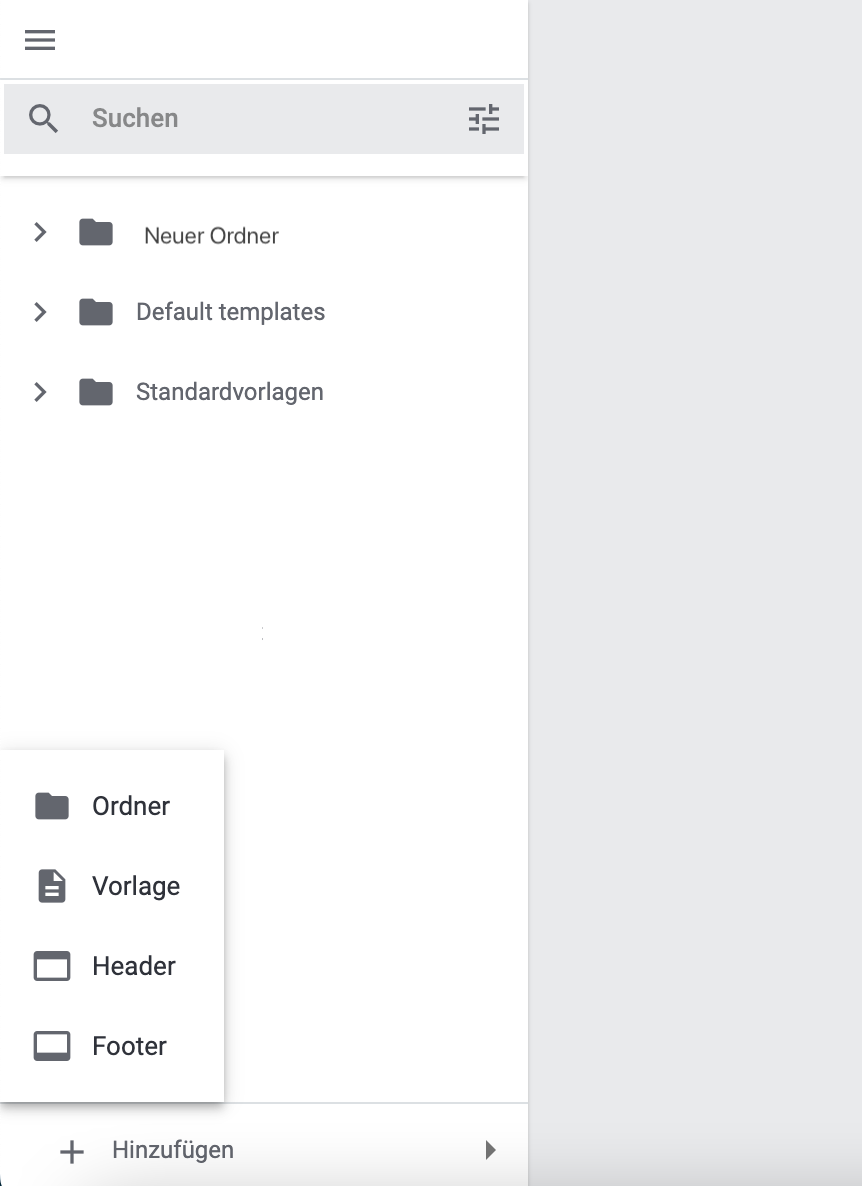 emailbuilder ordner vorlage header footer hinzufuegen