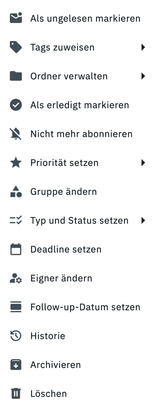 messenger kontextmenue uebersicht