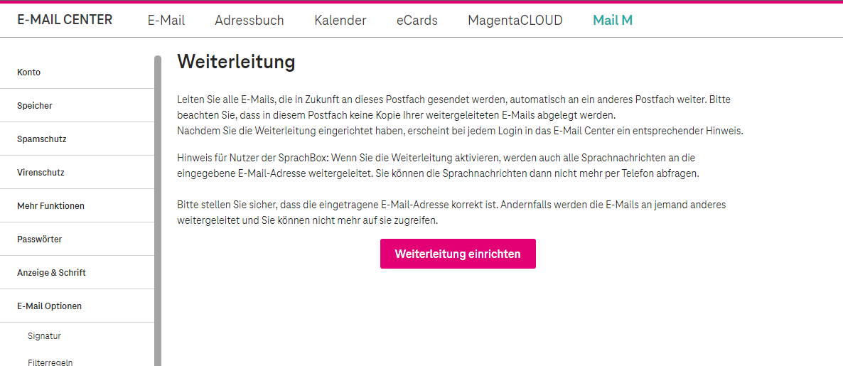praxisbeispiel t online weiterleitung einrichten