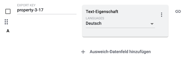 eigenschaft export key benennung