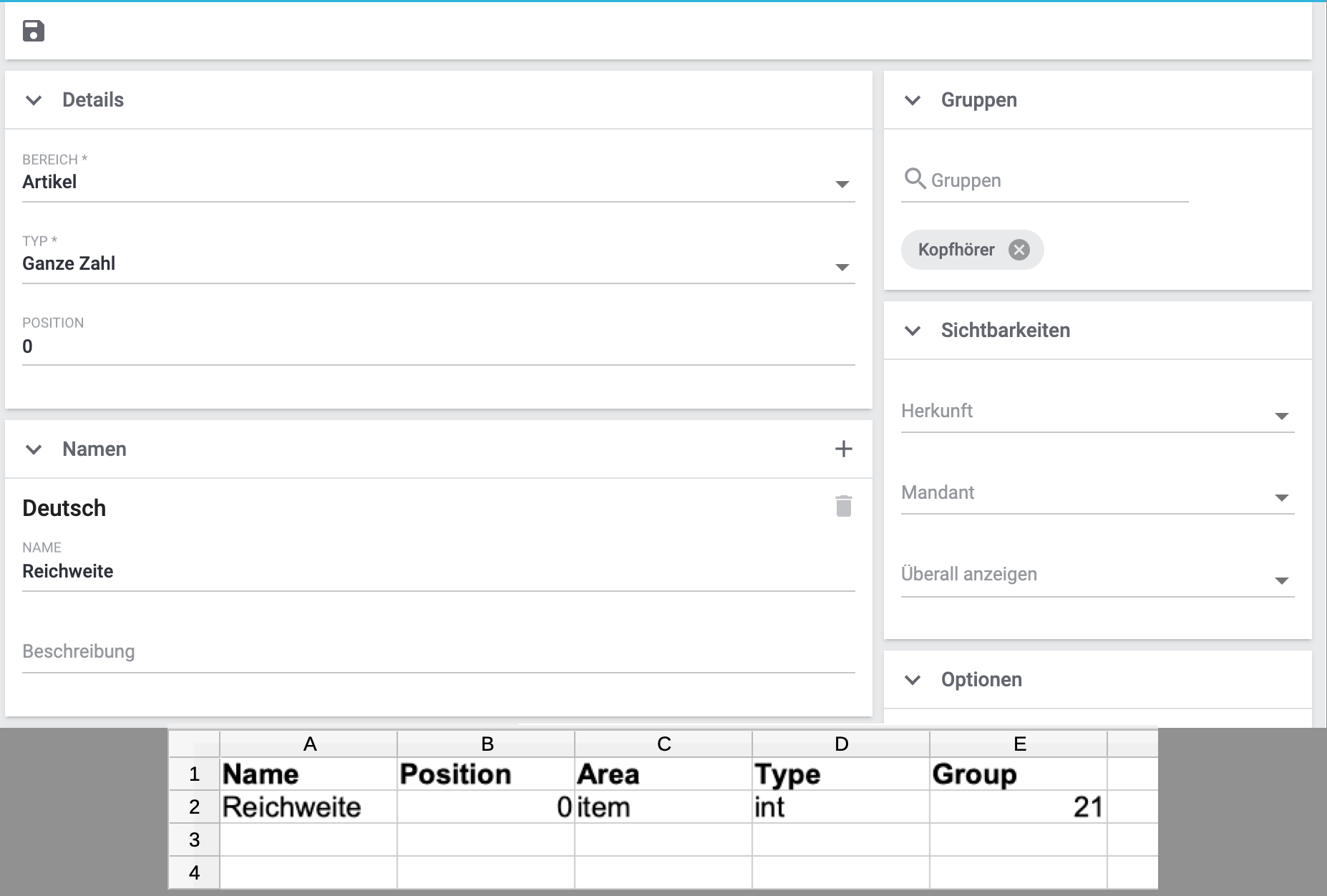 eigenschaften import eigenschaft csv