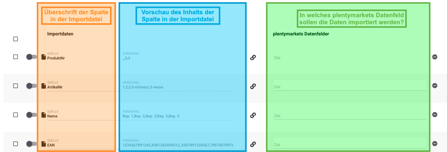 import mapping colour