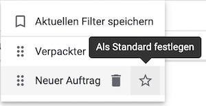 package content list default filter