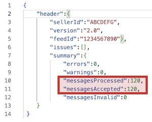 Amazon FeedSubmissionResult Successful