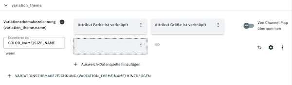 Amazon variation theme combination mapped