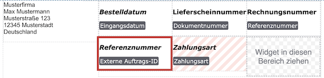 GalaxusDE Lieferschein ExterneAuftragsID