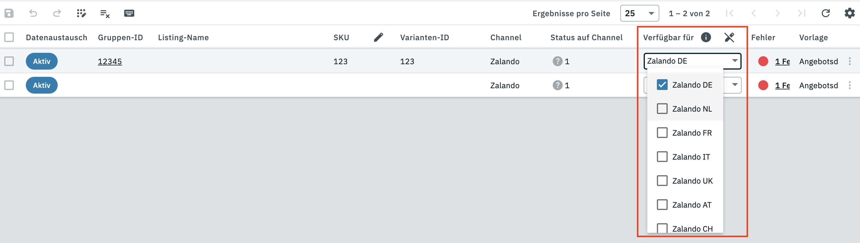 Zalando add sales channel