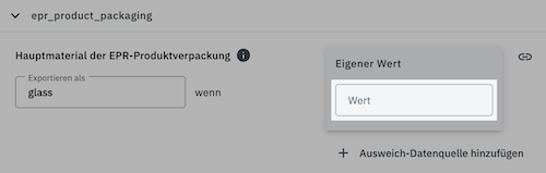 Zuordnung eigener Wert