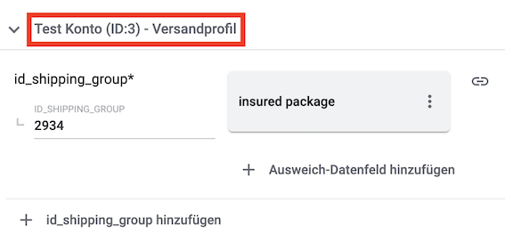 kaufland kontoname versandprofil