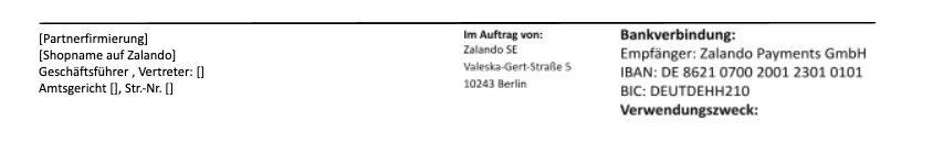 zalando DE delivery note footer