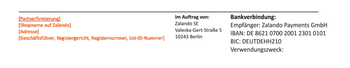 zalando DE invoice footer