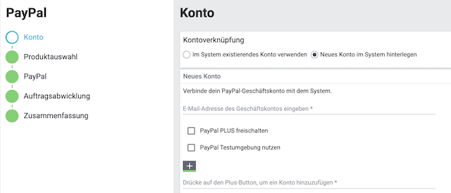 Kontoeinrichtung