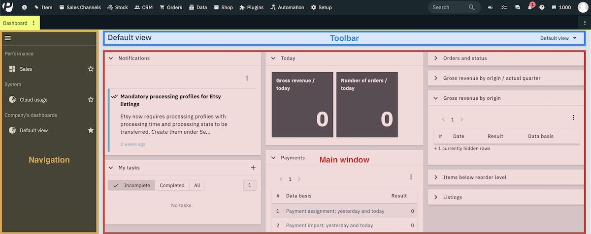 dashboard menu