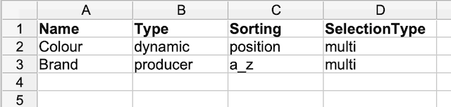 best practice facets filters