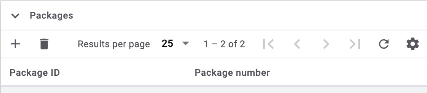 packages widget