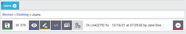 category toolbar