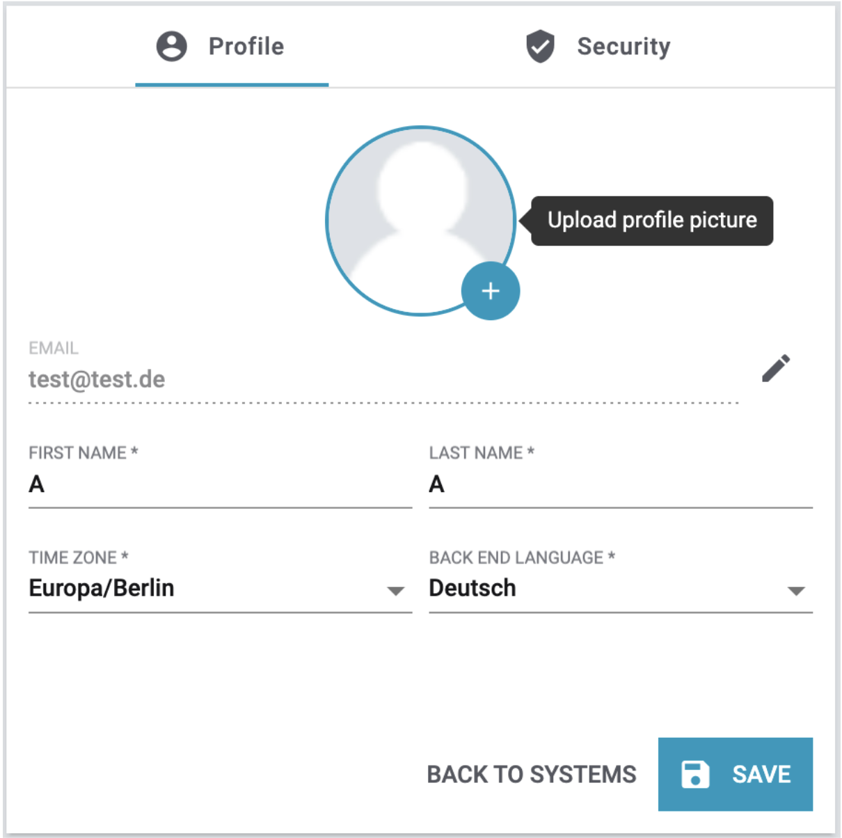 login account detail view en