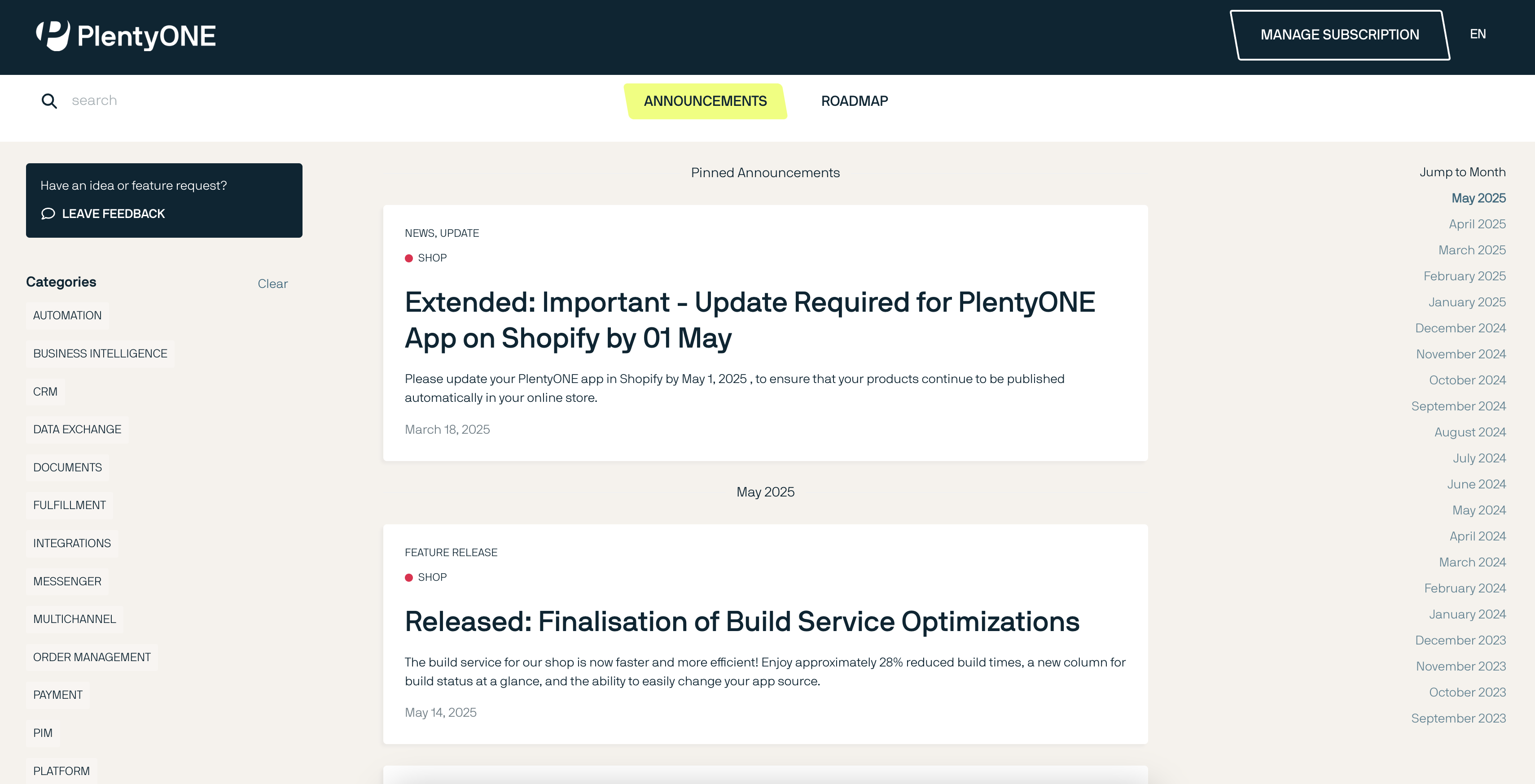 pih announcement overview en