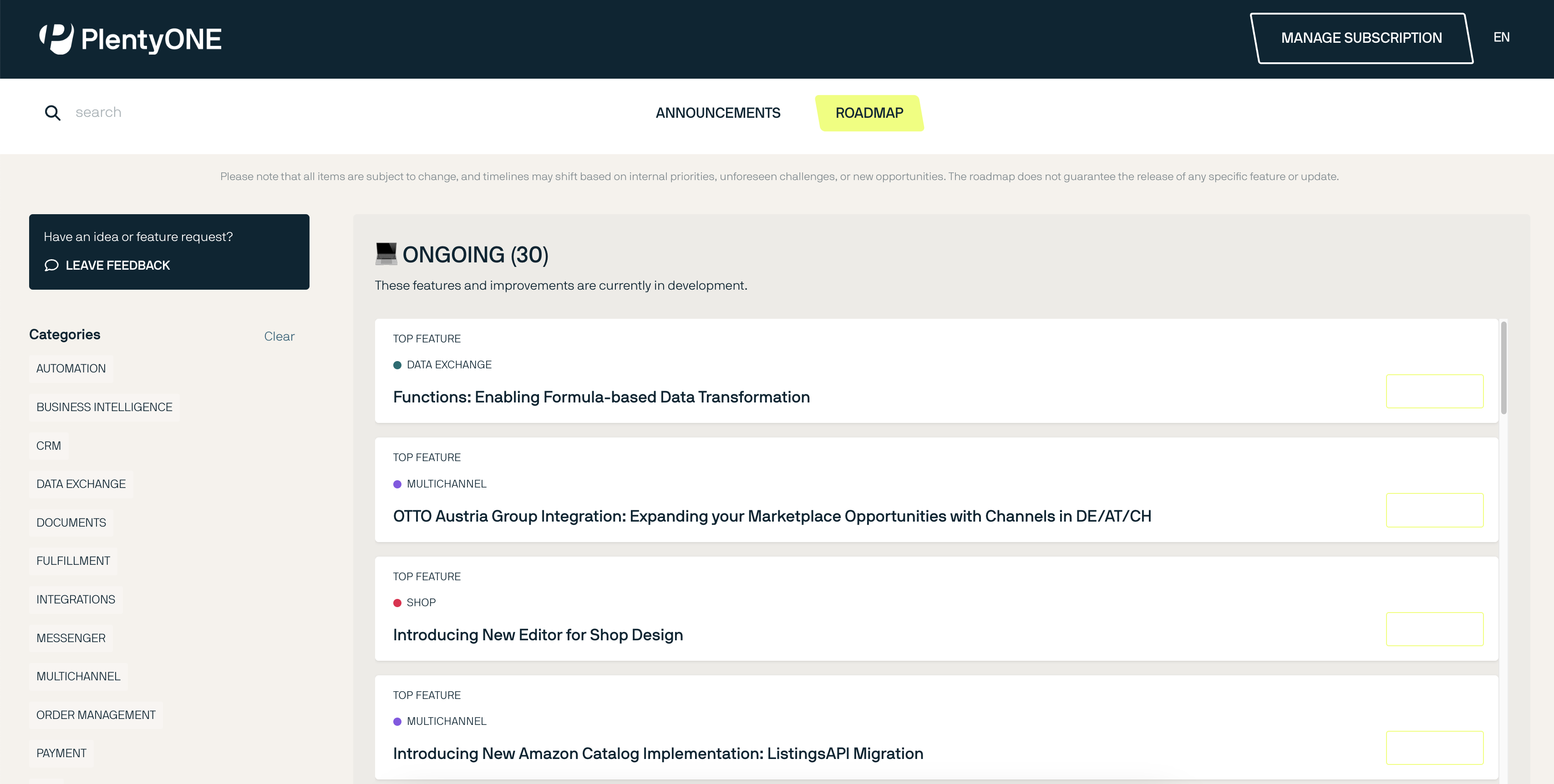 pih roadmap overview en