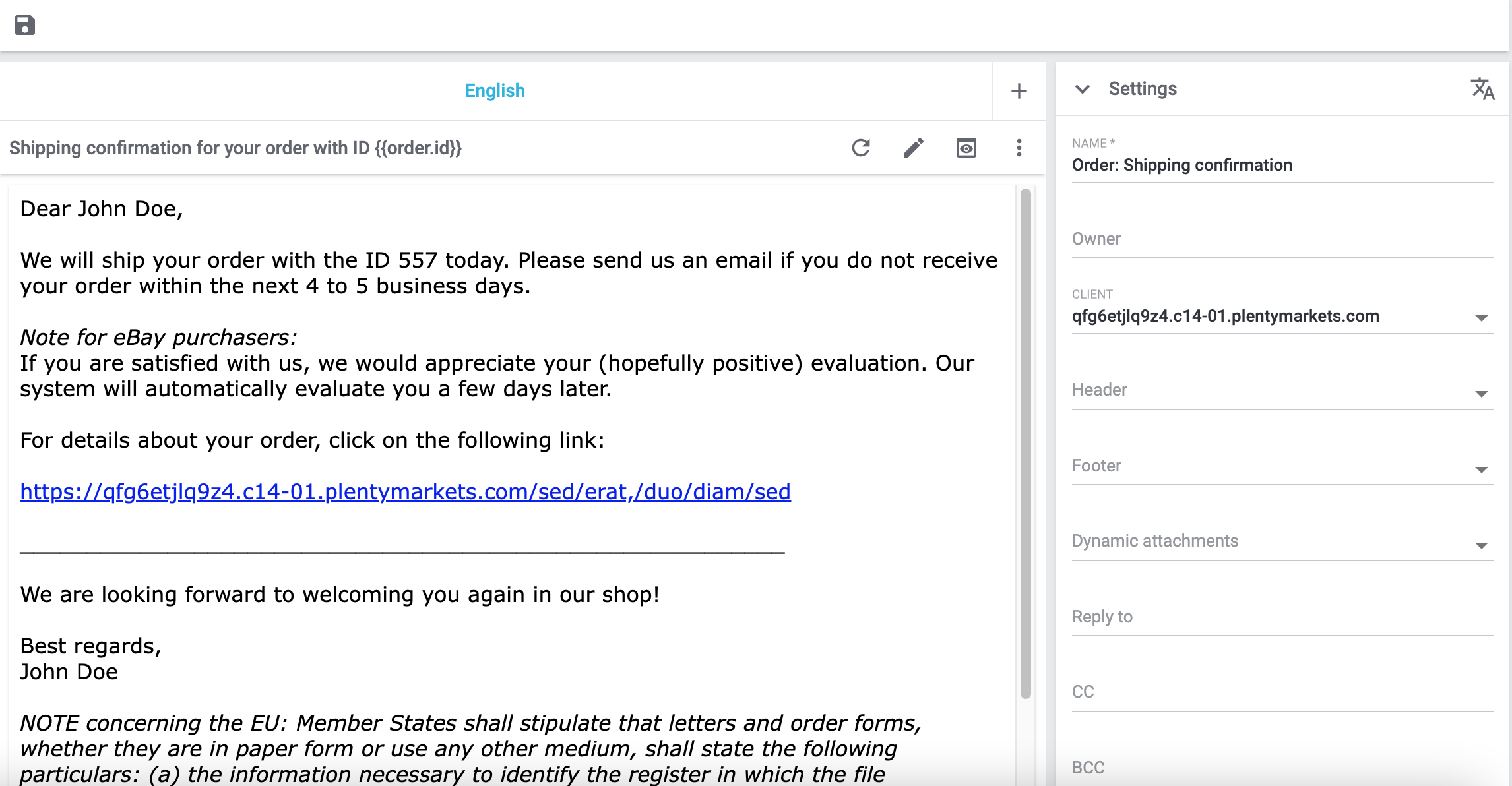 emailbuilder example default template