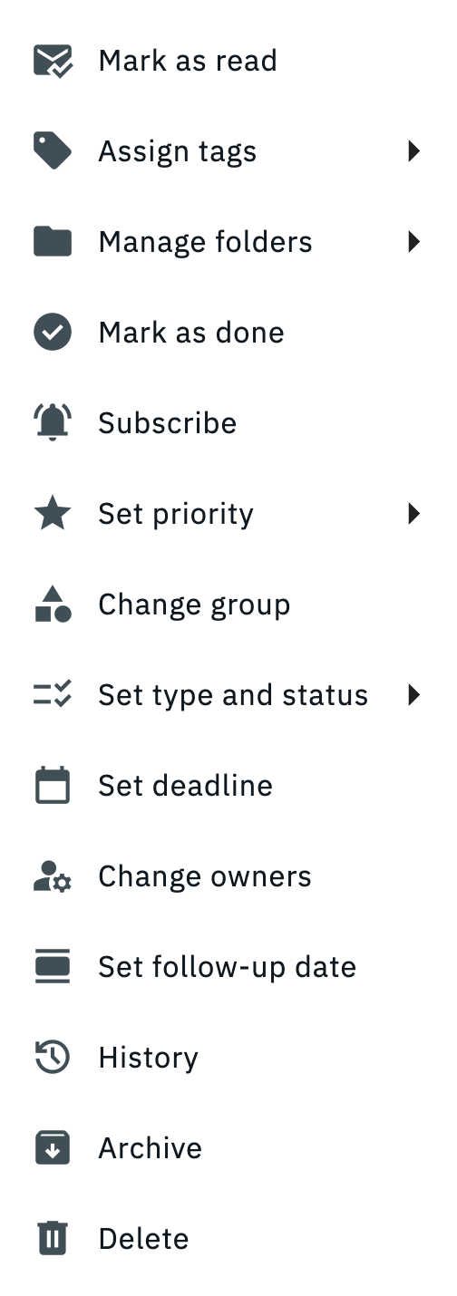 messenger context menu overview